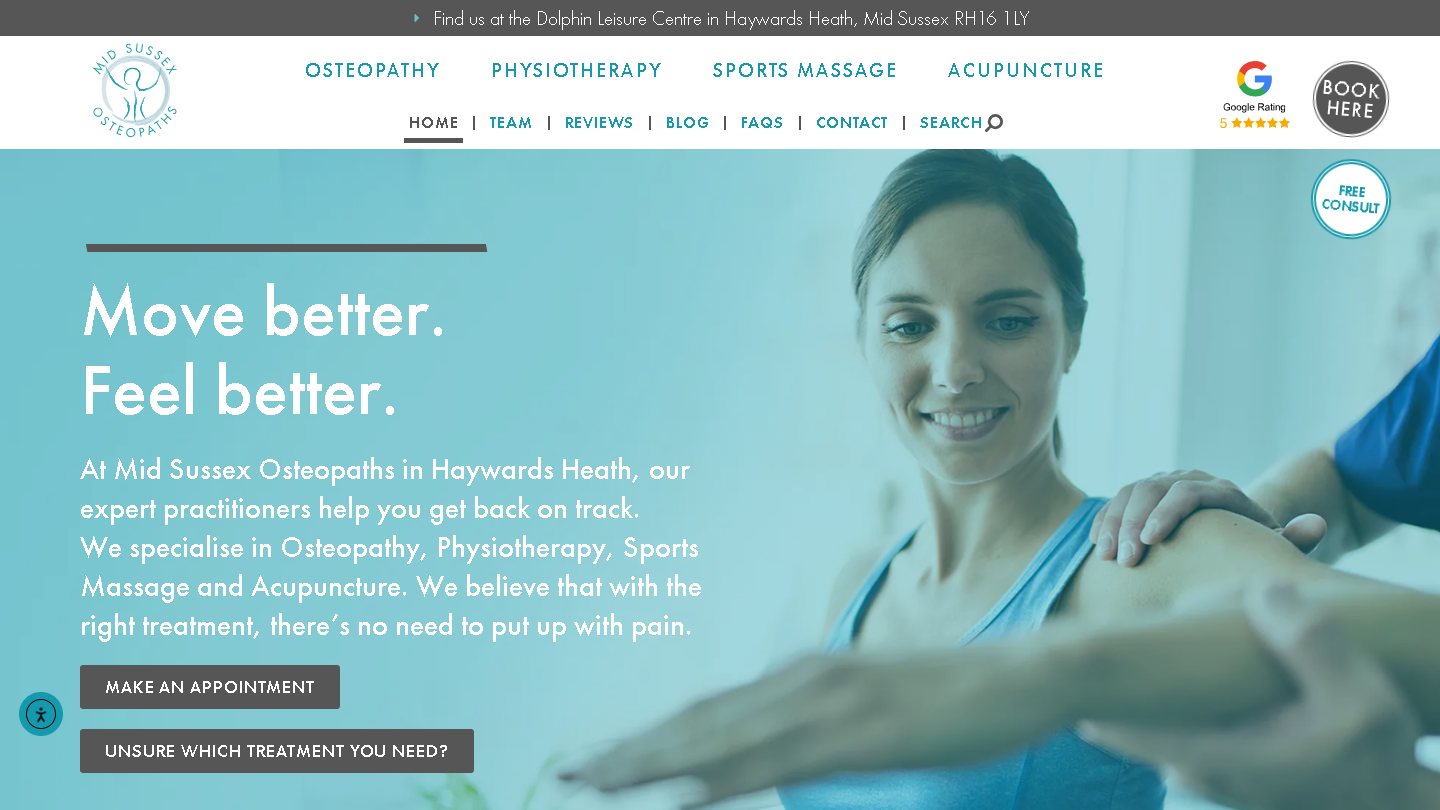 Homepage of midsussexosteopaths.co.uk
