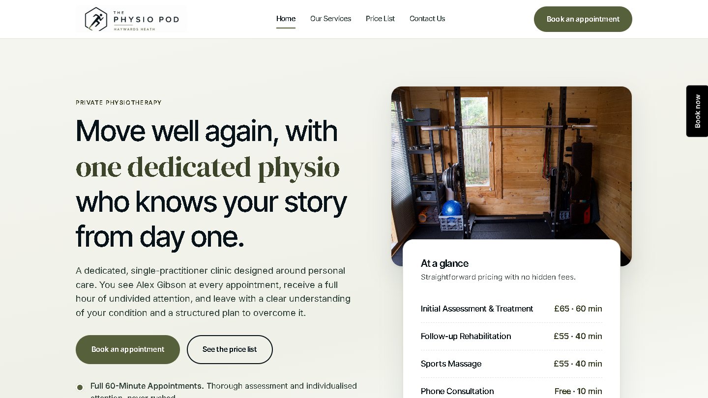 Homepage of thephysiopod.co.uk