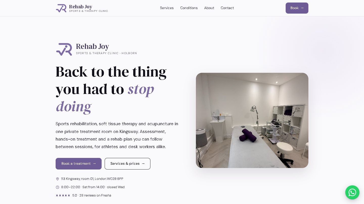 Homepage of rehabjoy.com